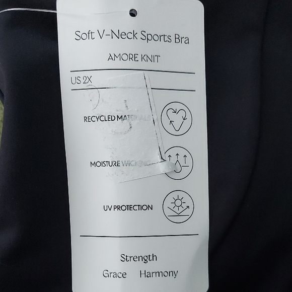 Isabella Active Wear Amore Knit Soft V Neck Sports Bra Women's Size 2x Brand New - Picture 10 of 10